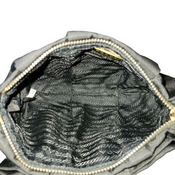 Prada Bow-Detailed Nylon Wristlet Clutch in Black - Picture 3 of 16